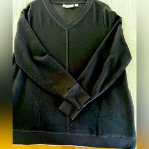 Black V-Neck Sweatshirt tunic